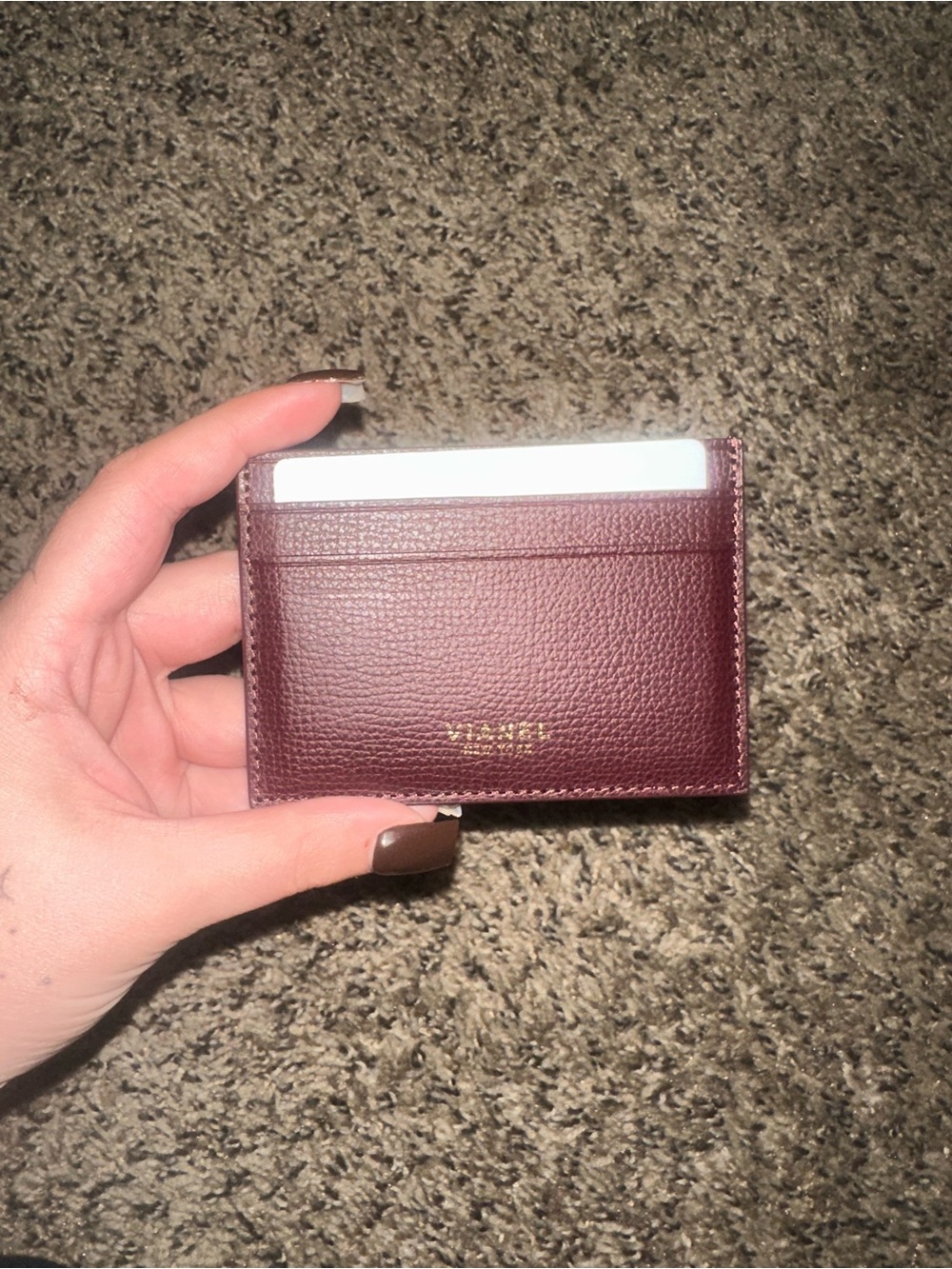 Vianel New York V3 Burgundy Leather Card Holder Wallet